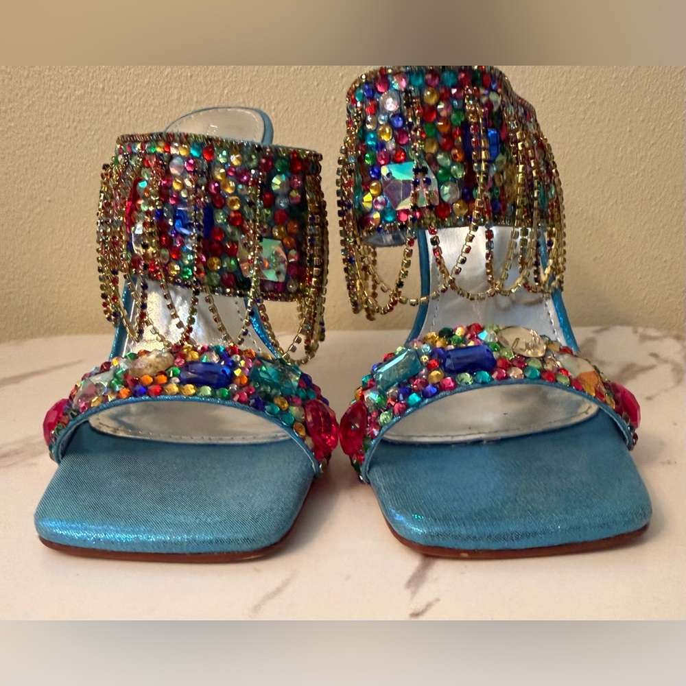 Azalea Wang Envie Multi Color Mule Stilettos, NWOB, Size 6-1/2. - Picture 5 of 12